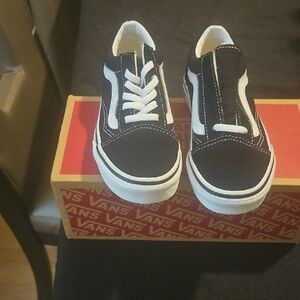 Vans Kids Black and White Sneakers